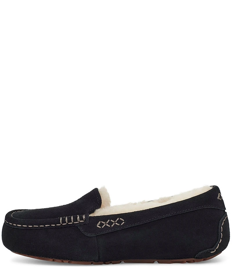 UGG Ansley Water-Resistant Suede Wool Lined Moccasin Slippers