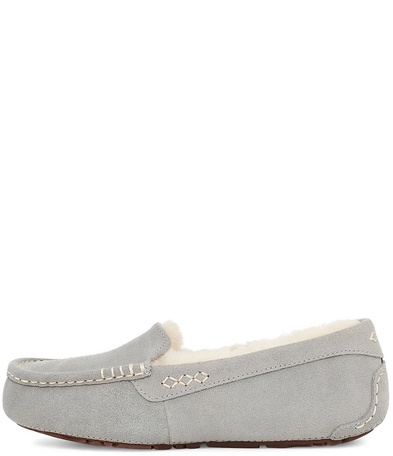 UGG Ansley Water-Resistant Suede Wool Lined Moccasin Slippers