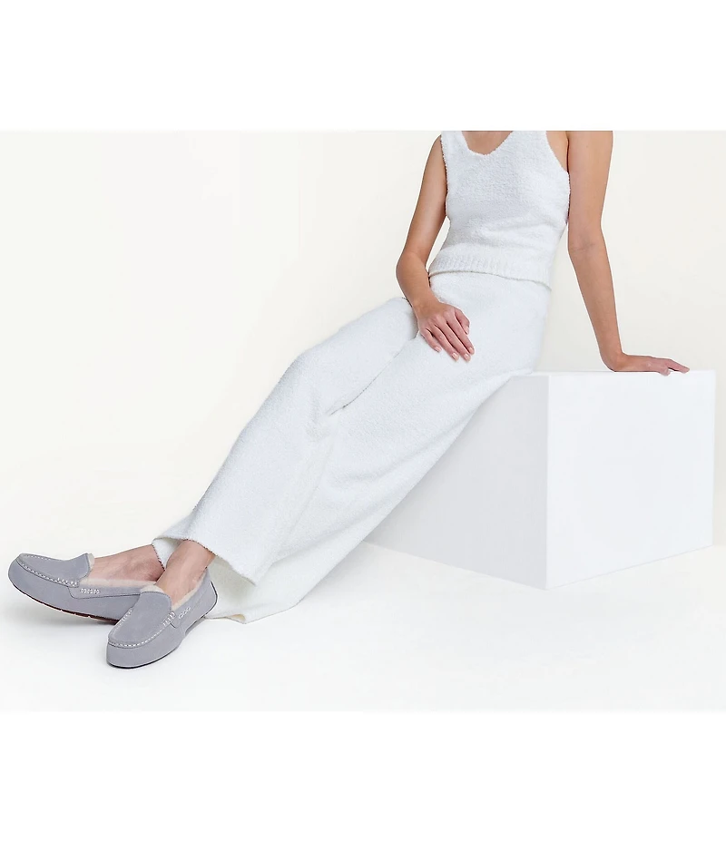 UGG Ansley Water-Resistant Suede Wool Lined Moccasin Slippers