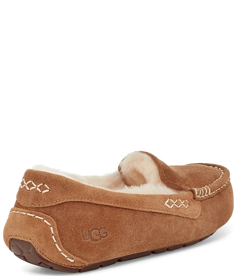 UGG Ansley Water-Resistant Suede Wool Lined Moccasin Slippers