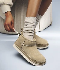 UGG Classic Ultra Mini Biarritz Suede Booties