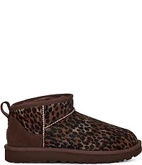 UGG Classic Ultra Mini Caspian Spotted Cheetah Print Calf Hair Booties