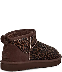 UGG Classic Ultra Mini Caspian Spotted Cheetah Print Calf Hair Booties