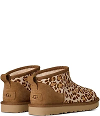 UGG Classic Ultra Mini Plains Leopard Cow Hair Booties