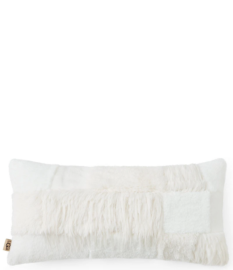UGG Corben Faux Fur Patchwork Decorative Throw Lumbar Pillow