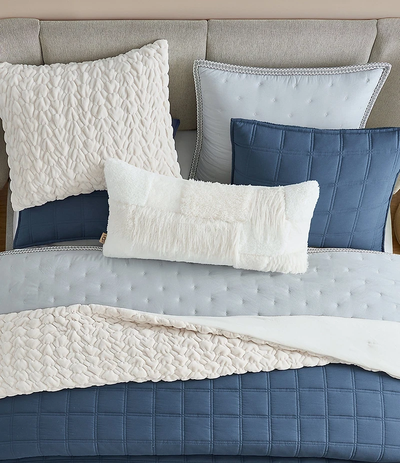 UGG Corben Faux Fur Patchwork Decorative Throw Lumbar Pillow