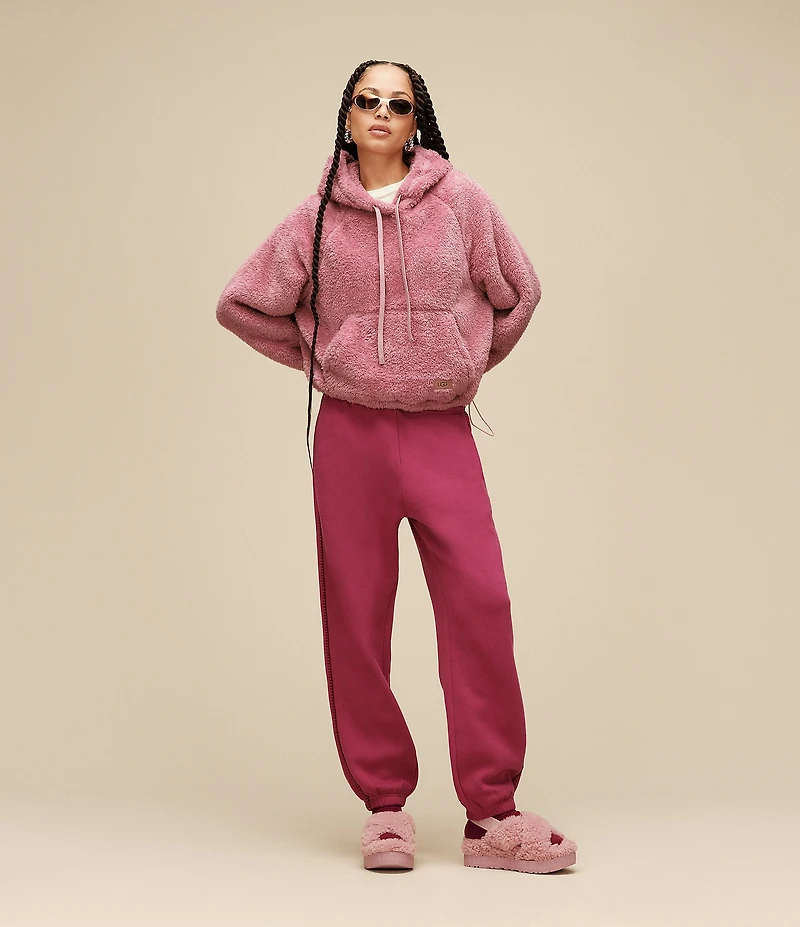 UGG Coordinating Cotton Fleece Elastic Waist Whipstitch Classic Sweatpants