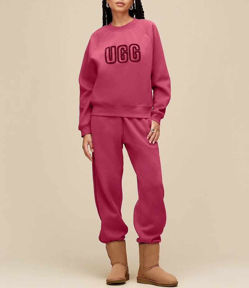 UGG Coordinating Cotton Fleece Elastic Waist Whipstitch Classic Sweatpants
