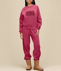 UGG Coordinating Cotton Fleece Elastic Waist Whipstitch Classic Sweatpants