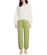 UGG Coordinating Cotton Fleece Elastic Waist Whipstitch Classic Sweatpants