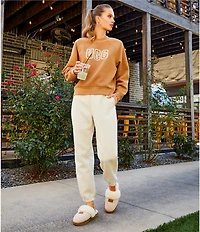 UGG Coordinating Cotton Fleece Elastic Waist Whipstitch Classic Sweatpants