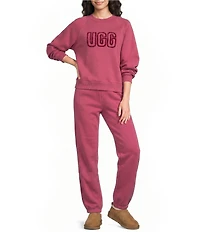 UGG Coordinating Cotton Fleece Elastic Waist Whipstitch Classic Sweatpants