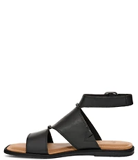 UGG Delray Leather Ankle Strap Flat Sandals
