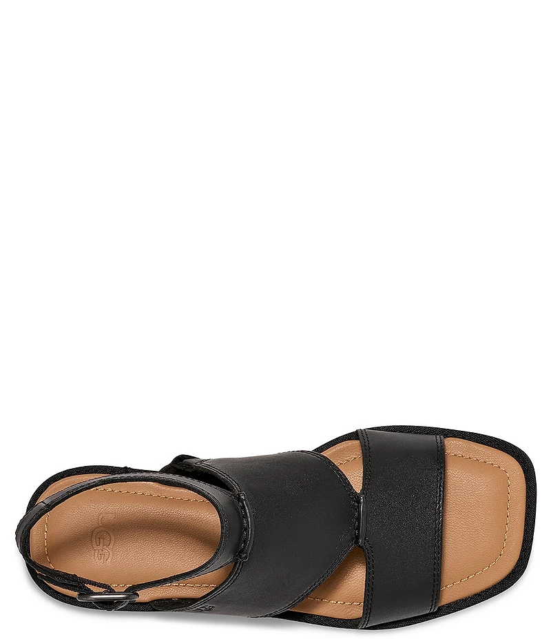 UGG Delray Leather Ankle Strap Flat Sandals