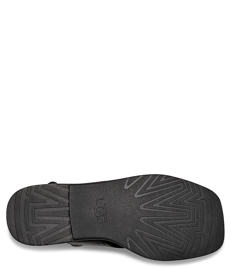 UGG Delray Leather Ankle Strap Flat Sandals
