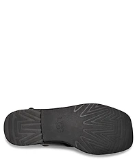 UGG Delray Leather Ankle Strap Flat Sandals