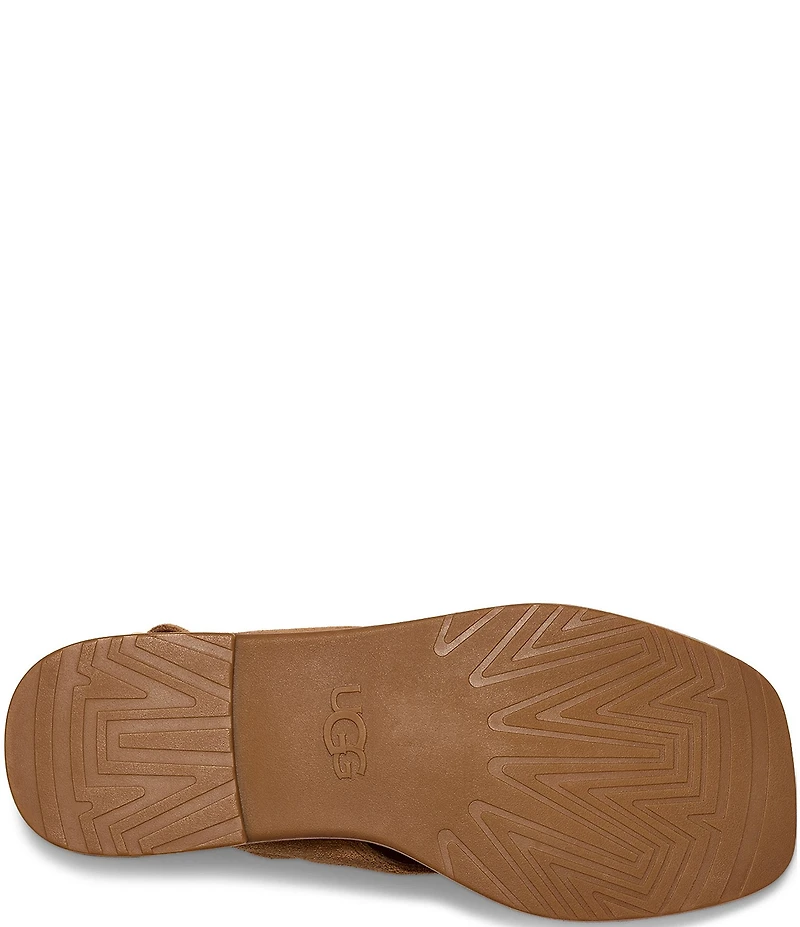 UGG Delray Suede Ankle Strap Flat Sandals