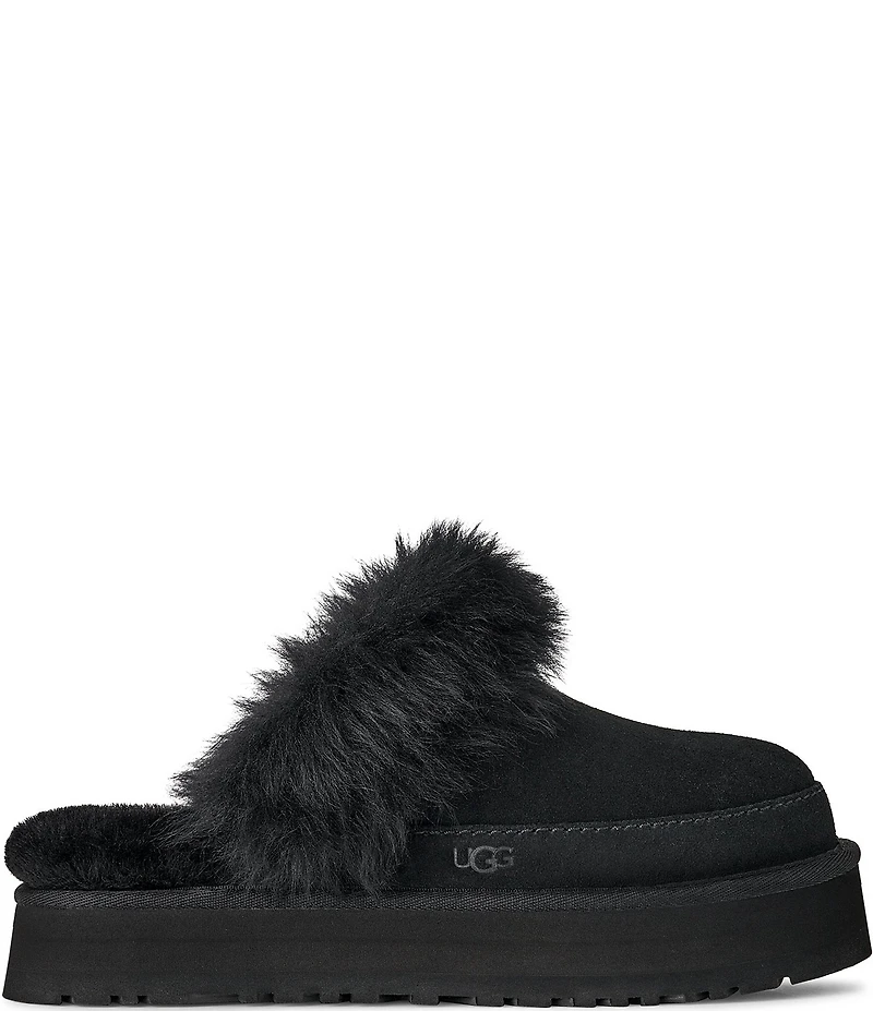 UGG Disquette Chalet Suede Sheepskin Collar Indoor/Outdoor Mule Slippers