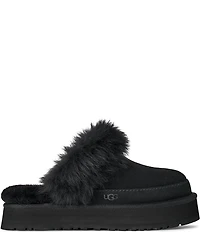 UGG Disquette Chalet Suede Sheepskin Collar Indoor/Outdoor Mule Slippers