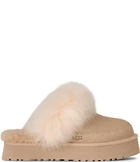UGG Disquette Chalet Suede Sheepskin Collar Indoor/Outdoor Mule Slippers