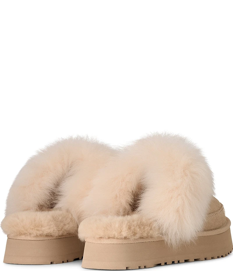 UGG Disquette Chalet Suede Sheepskin Collar Indoor/Outdoor Mule Slippers