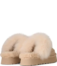UGG Disquette Chalet Suede Sheepskin Collar Indoor/Outdoor Mule Slippers