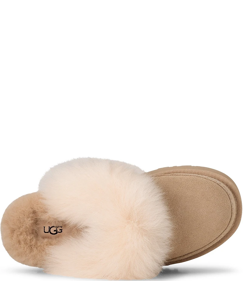 UGG Disquette Chalet Suede Sheepskin Collar Indoor/Outdoor Mule Slippers