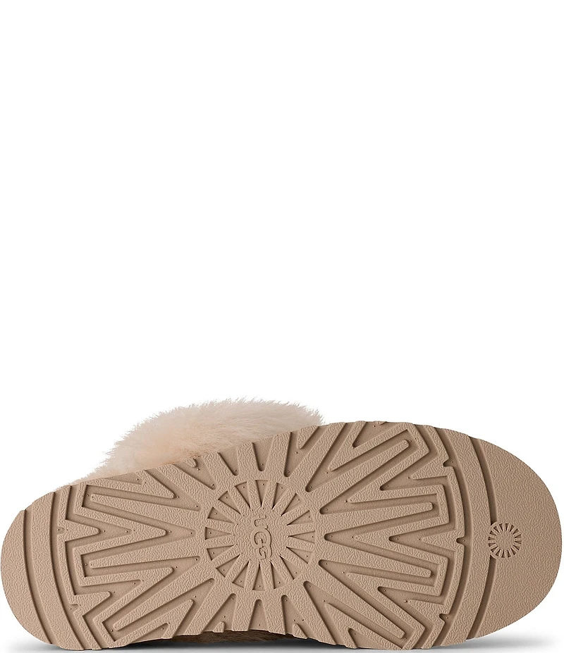 UGG Disquette Chalet Suede Sheepskin Collar Indoor/Outdoor Mule Slippers