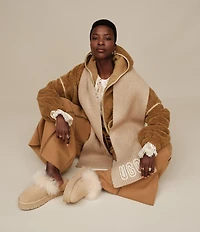 UGG Disquette Chalet Suede Sheepskin Collar Indoor/Outdoor Mule Slippers