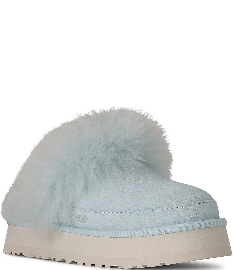 UGG Disquette Chalet Suede Sheepskin Collar Indoor/Outdoor Mule Slippers