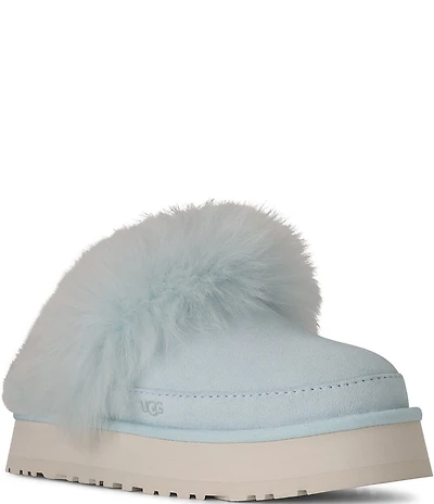 UGG Disquette Chalet Suede Sheepskin Collar Indoor/Outdoor Mule Slippers