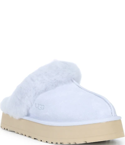 UGG Disquette Suede Fur Platform Slippers