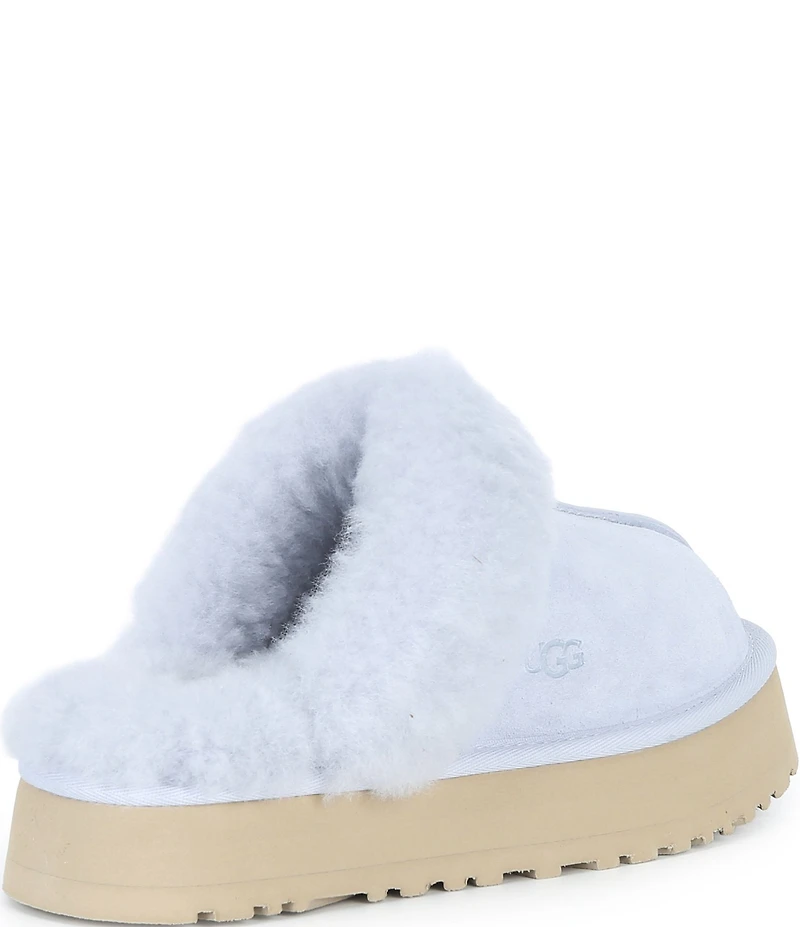 UGG Disquette Suede Fur Platform Slippers