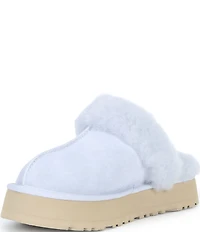 UGG Disquette Suede Fur Platform Slippers