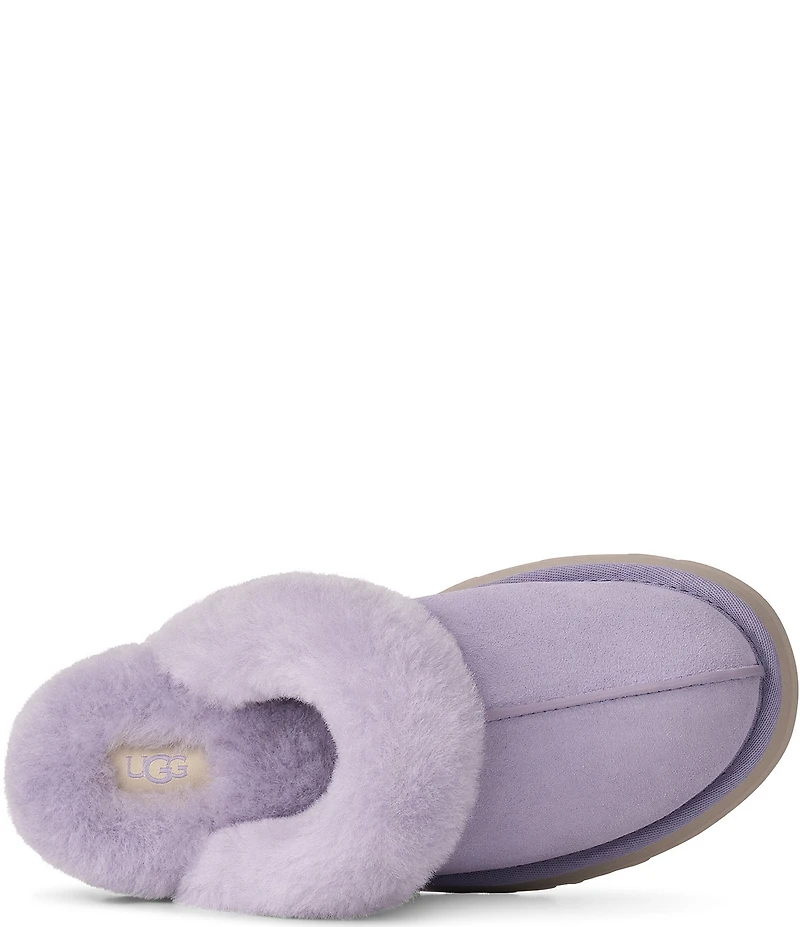 UGG Disquette Suede Fur Platform Slippers