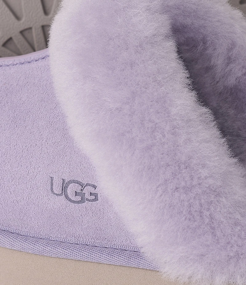 UGG Disquette Suede Fur Platform Slippers