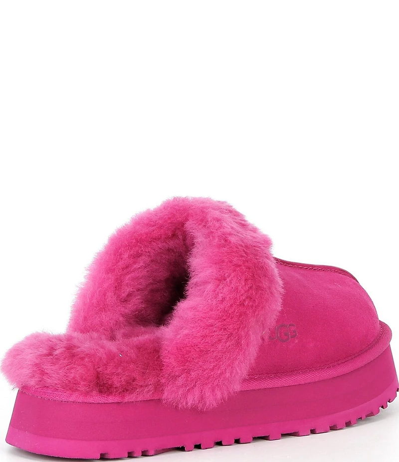 UGG Disquette Suede Fur Platform Slippers