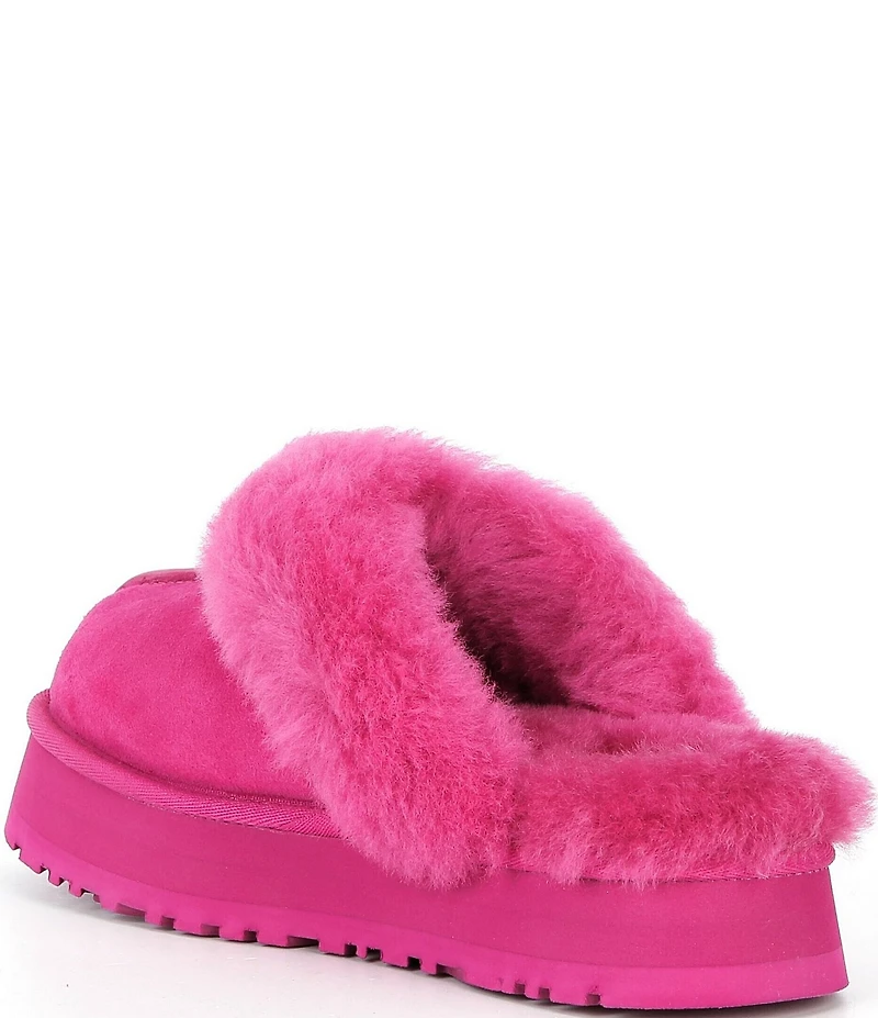 UGG Disquette Suede Fur Platform Slippers