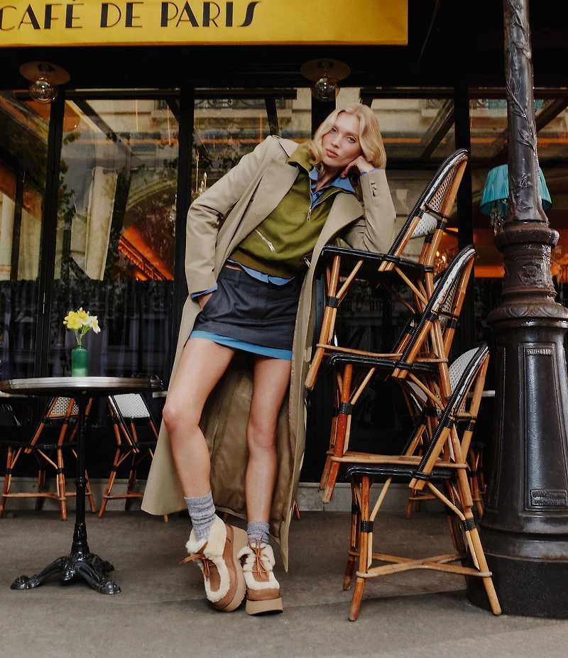 UGG Esmee Lace Up Suede Platform Booties