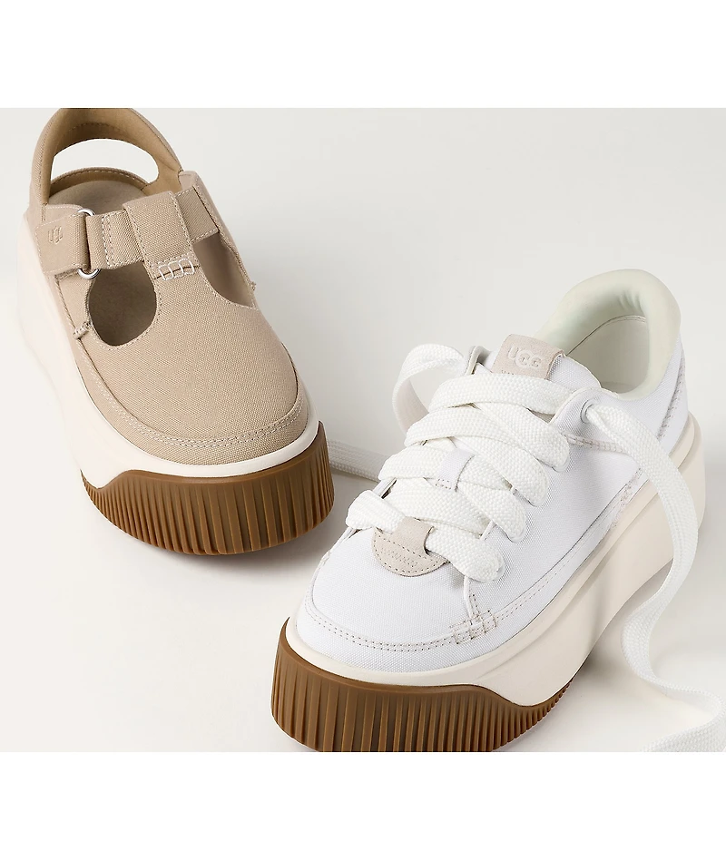 UGG Ez-Duzzit Essential Lace Up Canvas Platform Sneakers