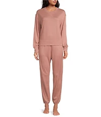 UGG® Gable II Solid Brushed Knit Crew Neck Sweatshirt & Pant Lounge Set