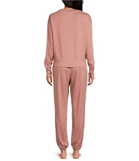 UGG® Gable II Solid Brushed Knit Crew Neck Sweatshirt & Pant Lounge Set