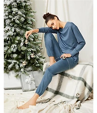 UGG® Gable II Solid Brushed Knit Crew Neck Sweatshirt & Pant Lounge Set