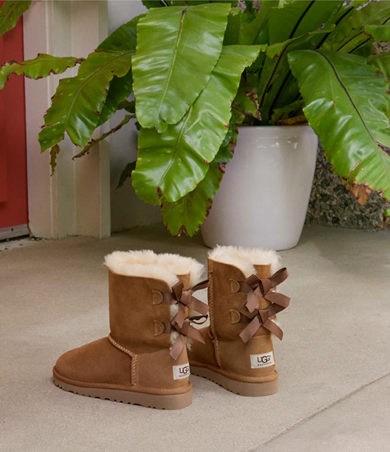 UGG Girls' Bailey Bow II Suede Water Resistant Family Matching Boots (Infant)