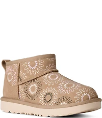UGG Girls' Classic Ultra Mini Sun Stitch Suede Booties (Youth)