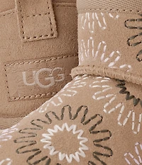 UGG Girls' Classic Ultra Mini Sun Stitch Suede Booties (Youth)