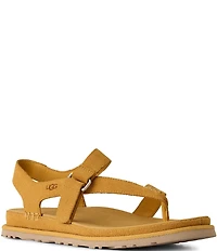 UGG® Goldengaze Suede Toe Post Ankle Strap Sandals