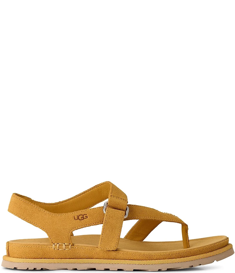 UGG® Goldengaze Suede Toe Post Ankle Strap Sandals