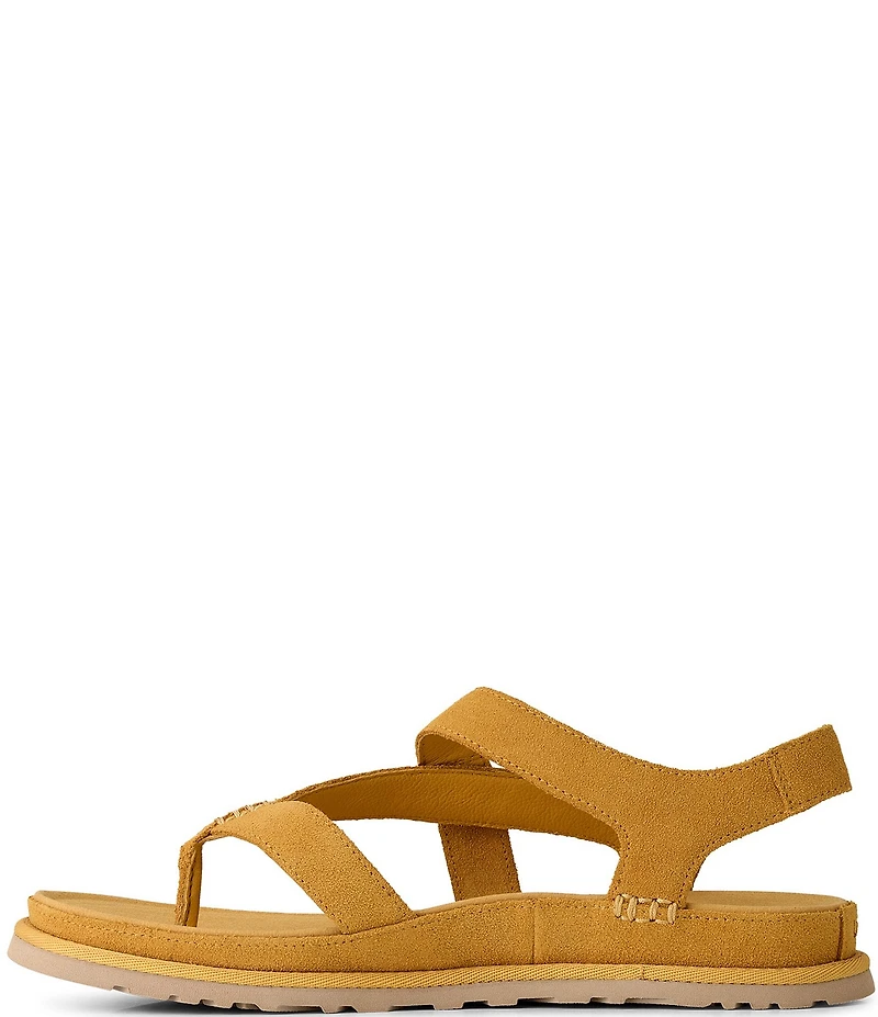 UGG® Goldengaze Suede Toe Post Ankle Strap Sandals