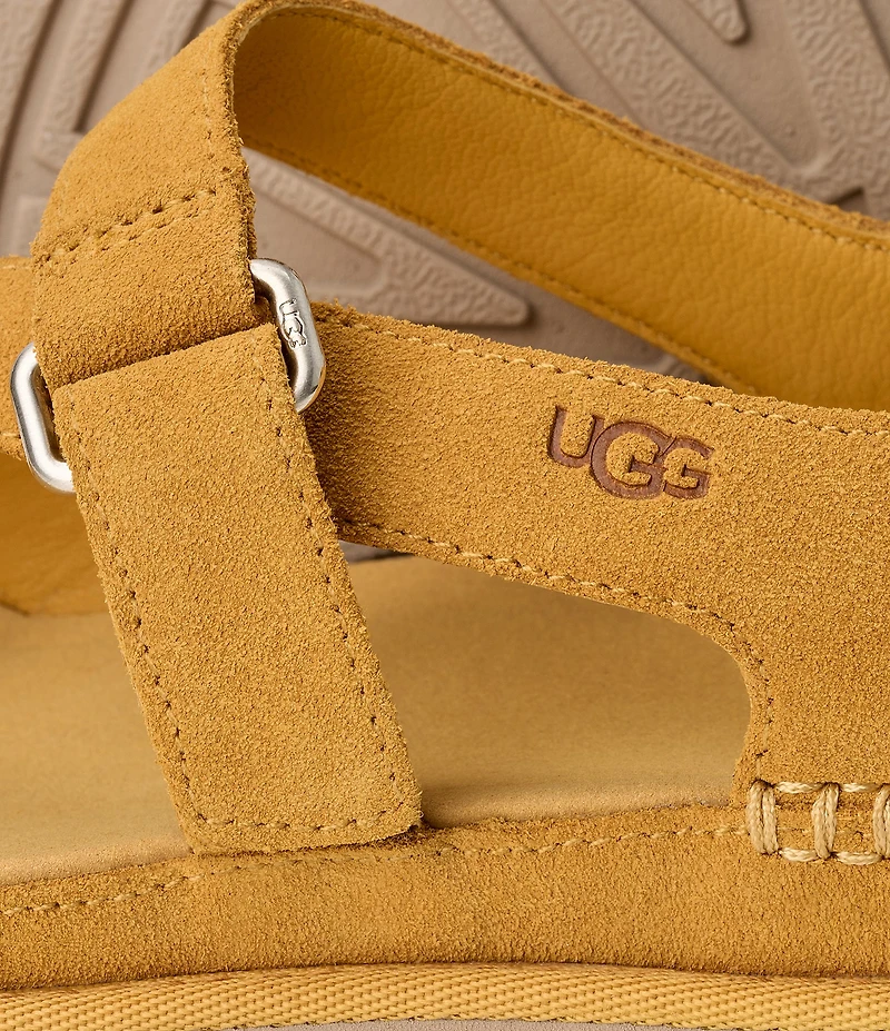 UGG® Goldengaze Suede Toe Post Ankle Strap Sandals